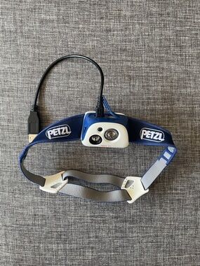 Petzl Headlamp - Blue and White Rechargeable LED
